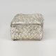 Handcrafted White Metal Jewelry Box Velvet Lined Storage Case